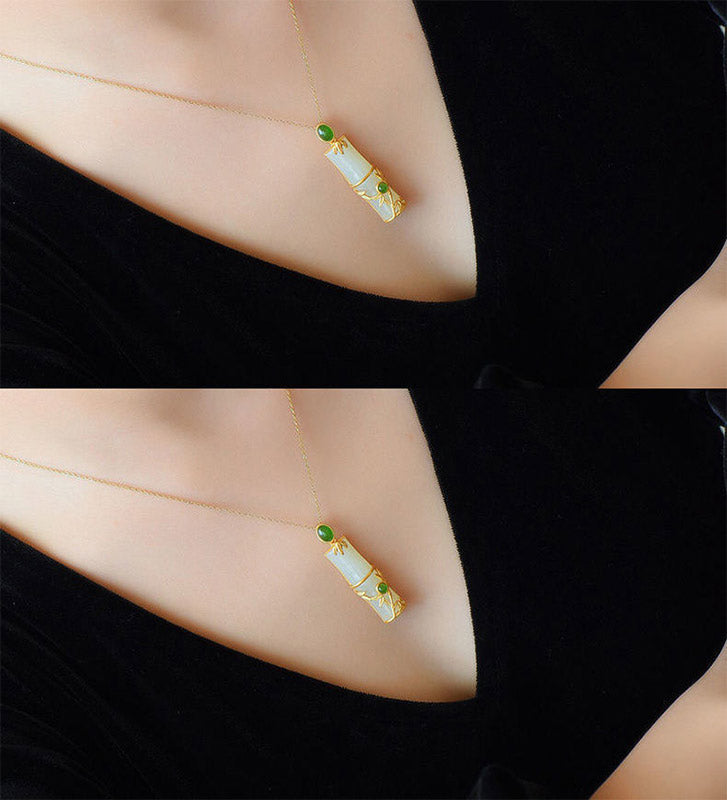 Collier Unisexe en Jade Blanc et Jade Cyan