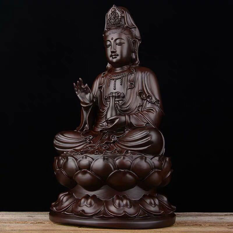 Pierre Avalokitesvara Ébène Lotus Harmonie Bénédiction Décoration de la Maison