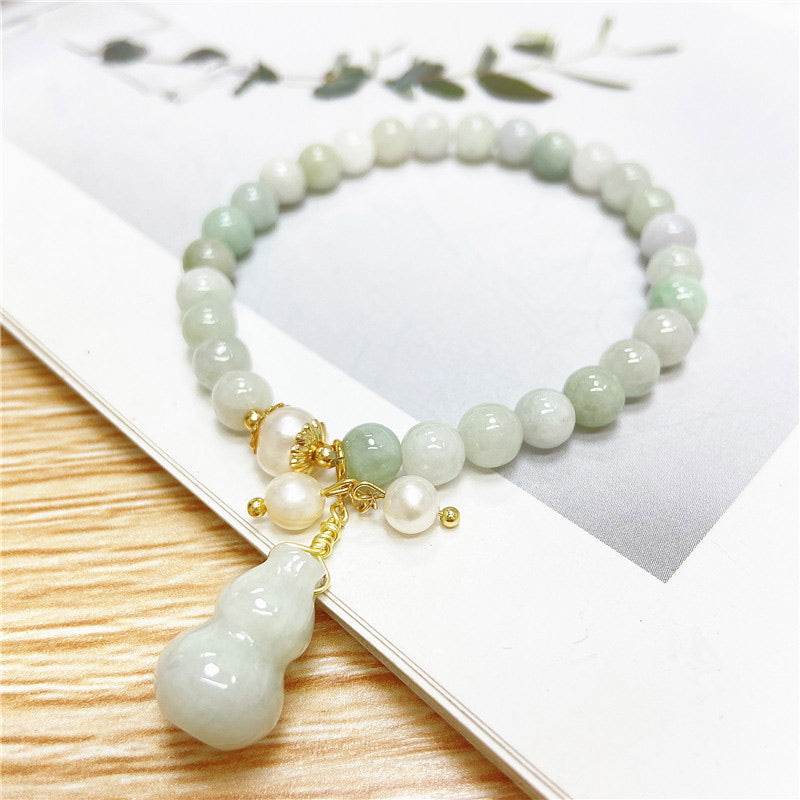 Bracelet à Breloque Calebasse en Jade Naturel | Protection & Abondance Symbolique