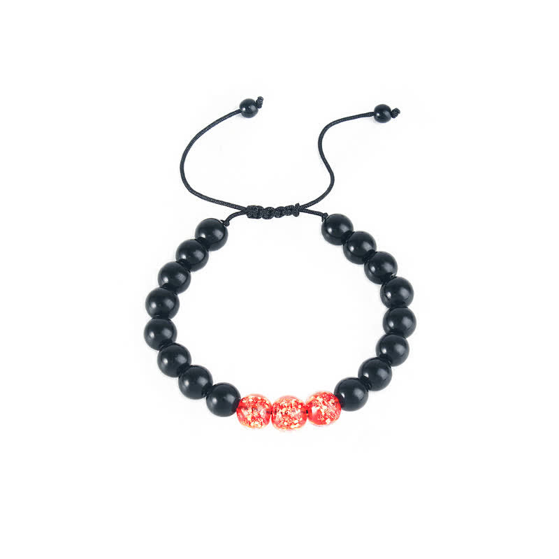 Bracelet Force en Obsidienne Noire 10 mm & Pierre Lumineuse | Protection & Ancrage