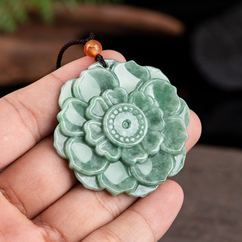 Collier en Jade Naturel avec Pendentif Éléphant en Argent Sterling 925