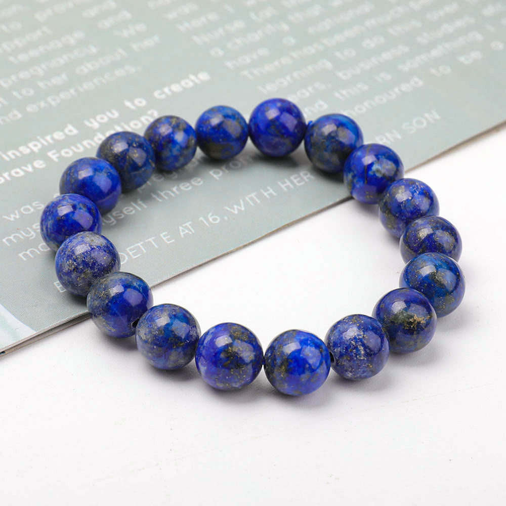 Bracelet en Lapis-Lazuli Naturel – Sagesse & Expression – Perles 10 mm