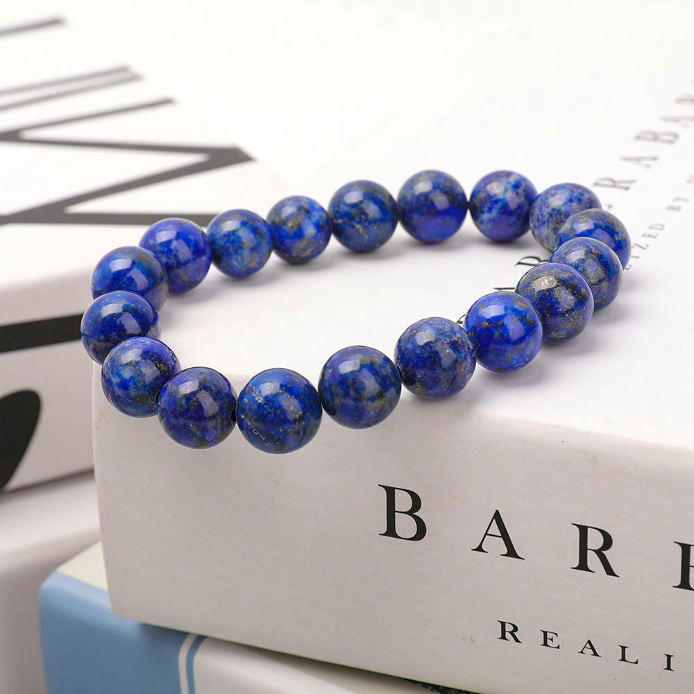 Bracelet en Lapis-Lazuli Naturel – Sagesse & Expression – Perles 10 mm