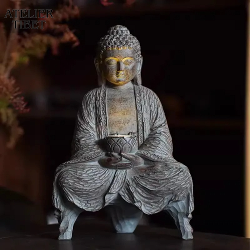 Statue Bouddha Solaire en Résine – Décoration Zen Intérieur / Extérieur