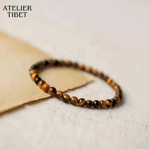 Bracelet Œil-de-Tigre – Perles Naturelles, Style Unisexe