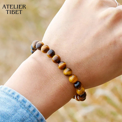 Bracelet Œil-de-Tigre – Perles Naturelles, Style Unisexe