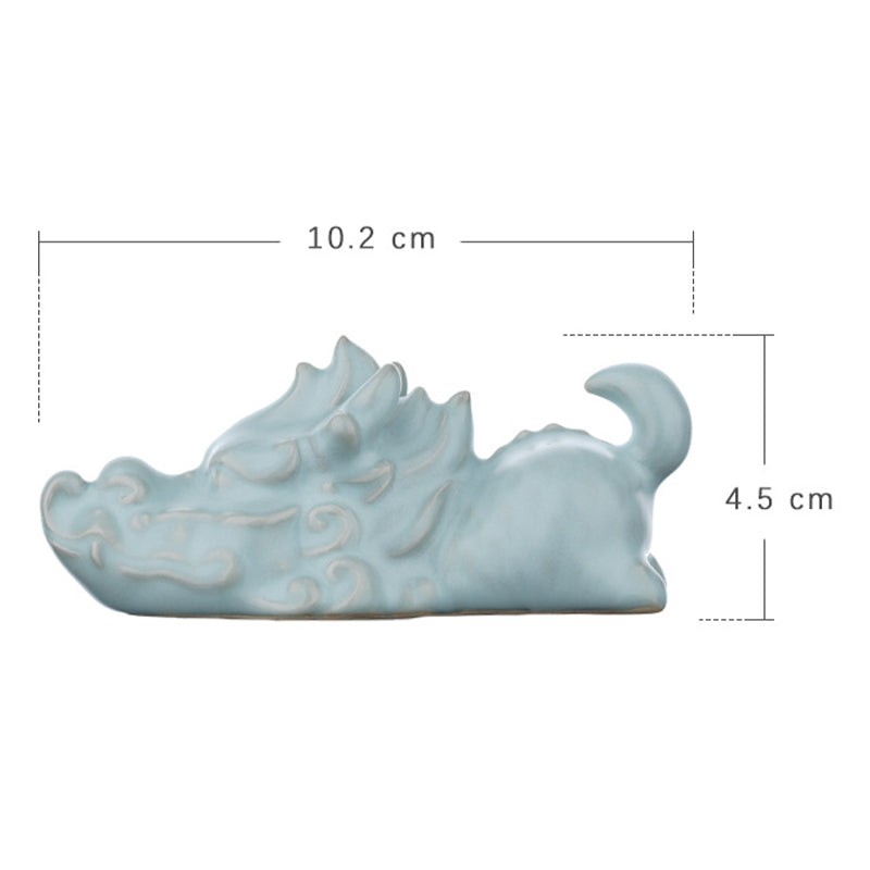 Année du Dragon Chance Thé en céramique Figurine pour animaux de compagnie Décoration de la maison
