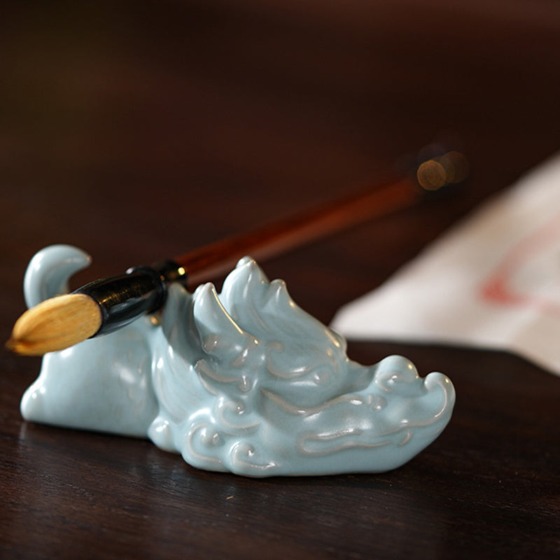 Année du Dragon Chance Thé en céramique Figurine pour animaux de compagnie Décoration de la maison