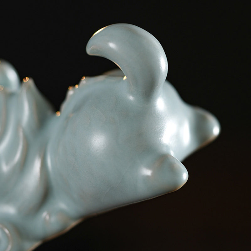 Année du Dragon Chance Thé en céramique Figurine pour animaux de compagnie Décoration de la maison