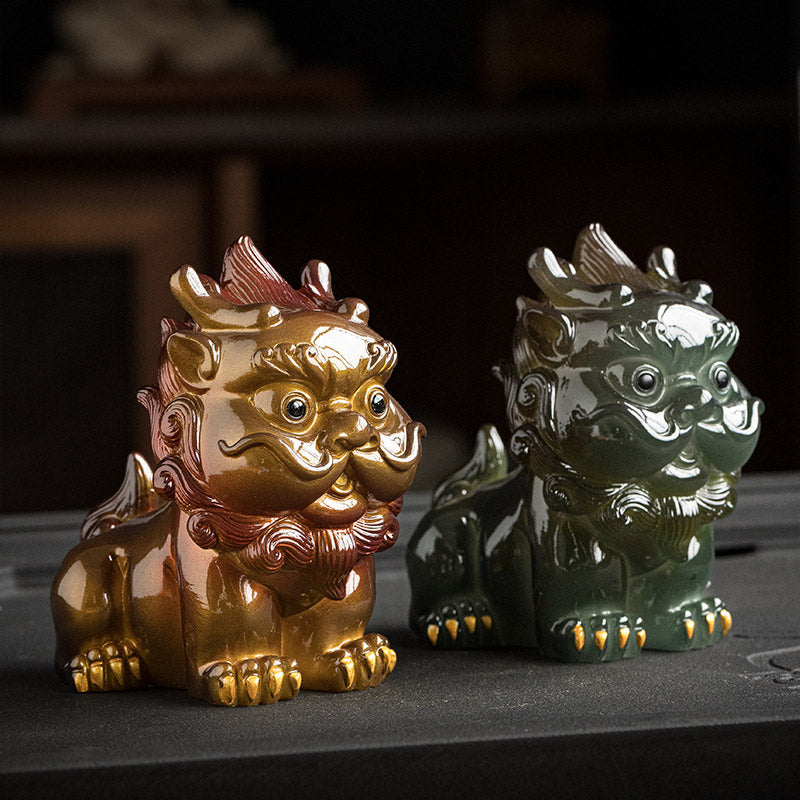 Pierres changeantes de couleur, petite figurine en résine PiXiu pour thé, animal de compagnie, richesse, décoration de la maison