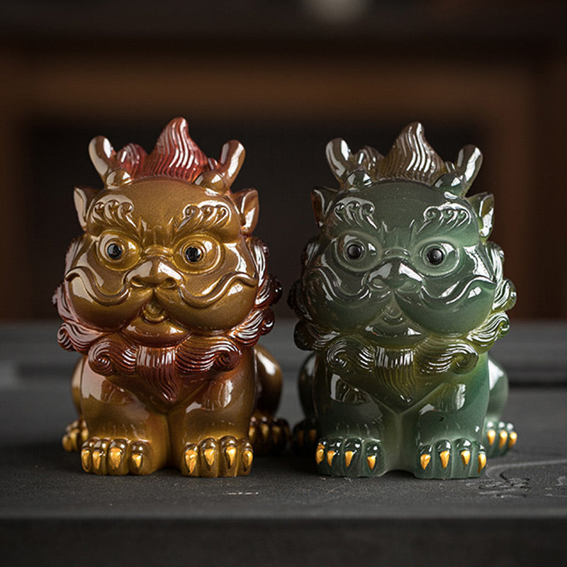 Pierres changeantes de couleur, petite figurine en résine PiXiu pour thé, animal de compagnie, richesse, décoration de la maison