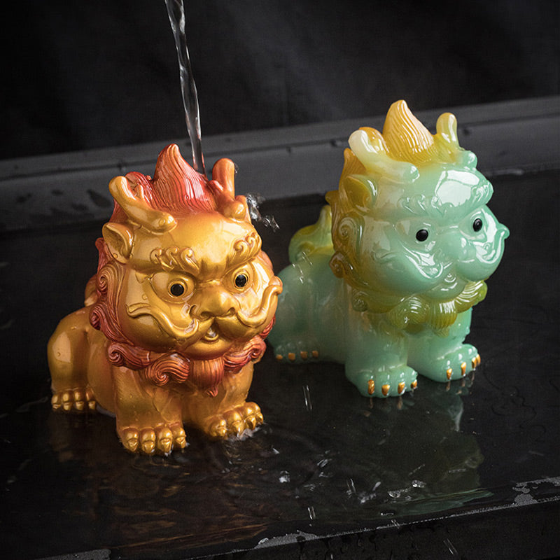 Pierres changeantes de couleur, petite figurine en résine PiXiu pour thé, animal de compagnie, richesse, décoration de la maison