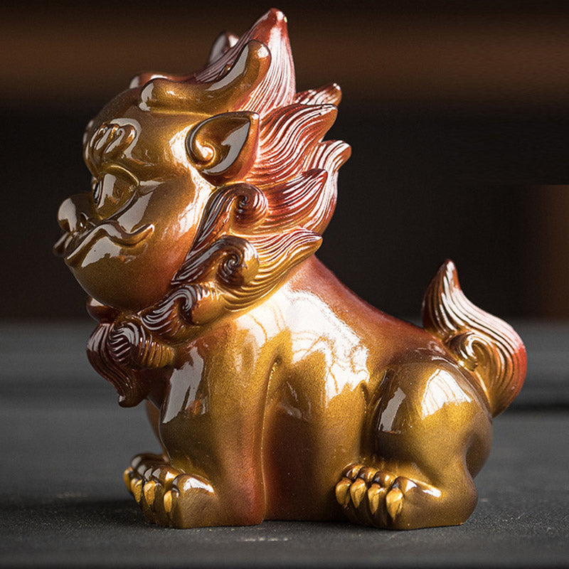 Pierres changeantes de couleur, petite figurine en résine PiXiu pour thé, animal de compagnie, richesse, décoration de la maison