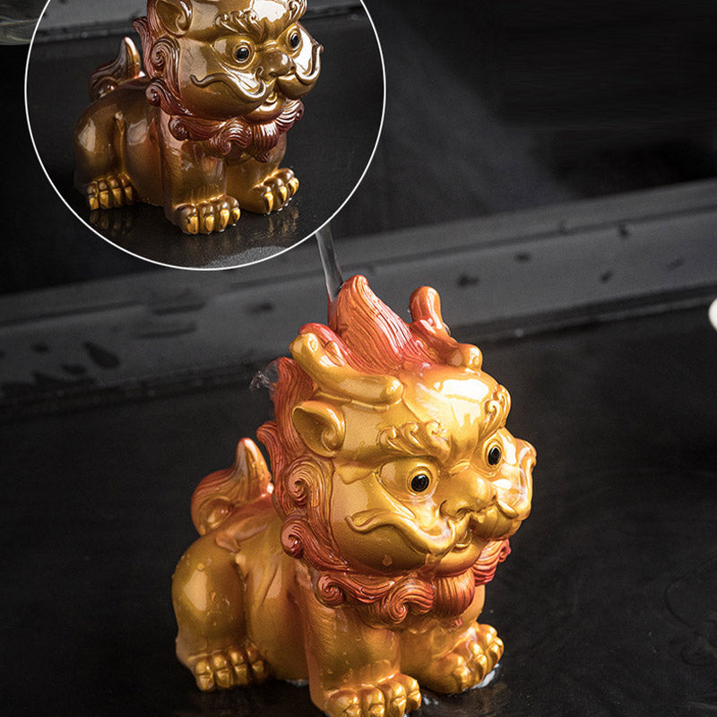 Pierres changeantes de couleur, petite figurine en résine PiXiu pour thé, animal de compagnie, richesse, décoration de la maison