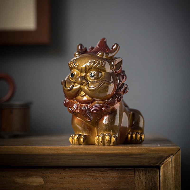 Pierres changeantes de couleur, petite figurine en résine PiXiu pour thé, animal de compagnie, richesse, décoration de la maison