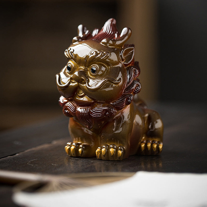 Pierres changeantes de couleur, petite figurine en résine PiXiu pour thé, animal de compagnie, richesse, décoration de la maison