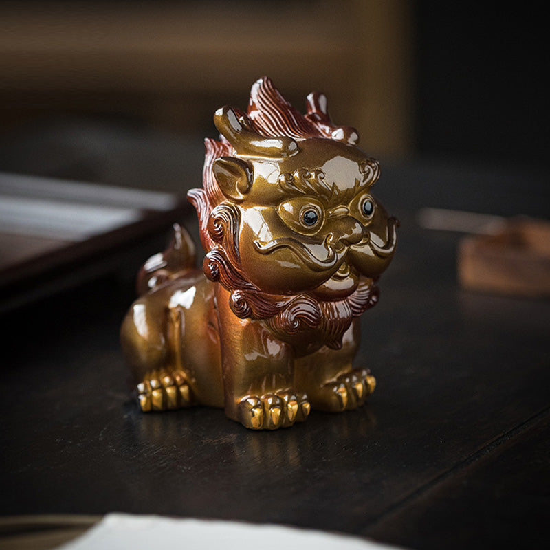 Pierres changeantes de couleur, petite figurine en résine PiXiu pour thé, animal de compagnie, richesse, décoration de la maison
