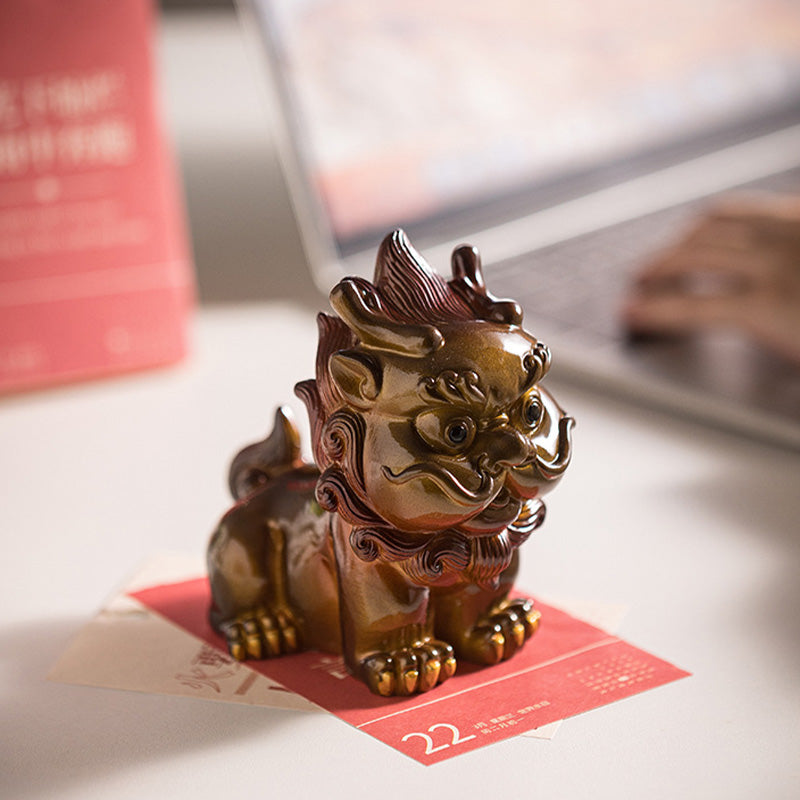 Pierres changeantes de couleur, petite figurine en résine PiXiu pour thé, animal de compagnie, richesse, décoration de la maison