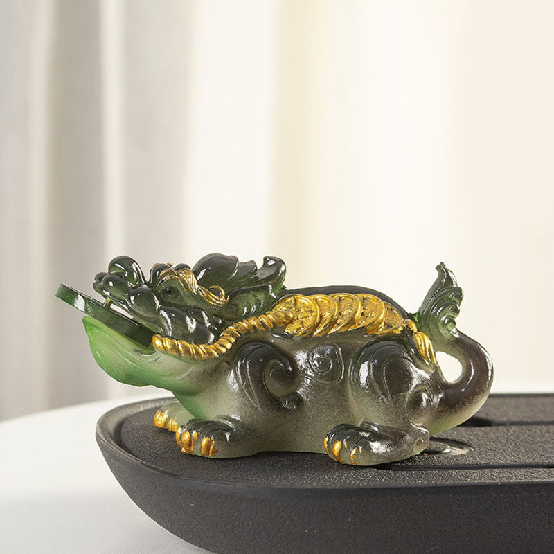 Pierres changeantes de couleur, petites pièces de cuivre PiXiu, résine, thé, animal de compagnie, richesse, décoration de la maison