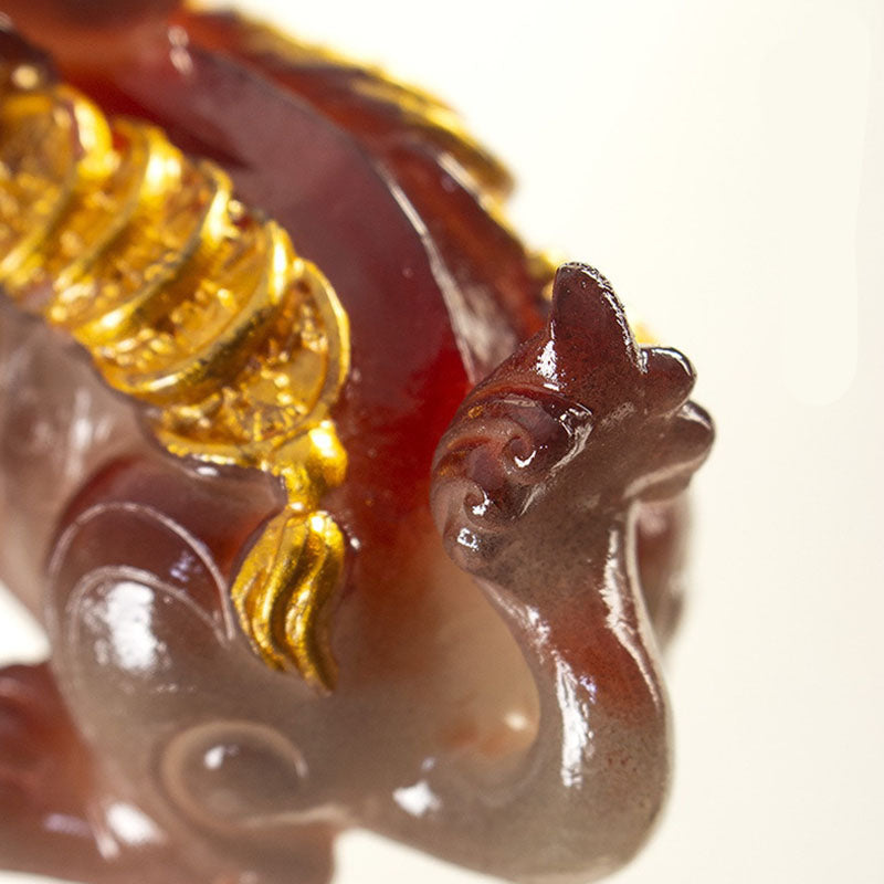 Pierres changeantes de couleur, petites pièces de cuivre PiXiu, résine, thé, animal de compagnie, richesse, décoration de la maison