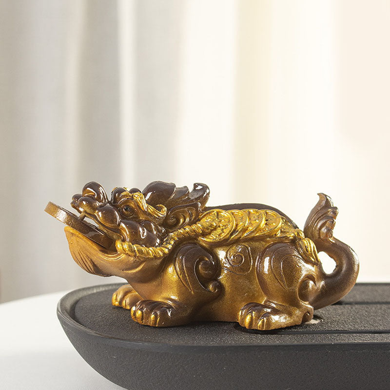 Pierres changeantes de couleur, petites pièces de cuivre PiXiu, résine, thé, animal de compagnie, richesse, décoration de la maison