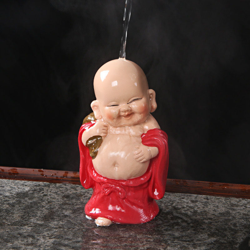 changeantes de couleur Bouddha rieur résine thé animal de compagnie richesse maison figurine décoration