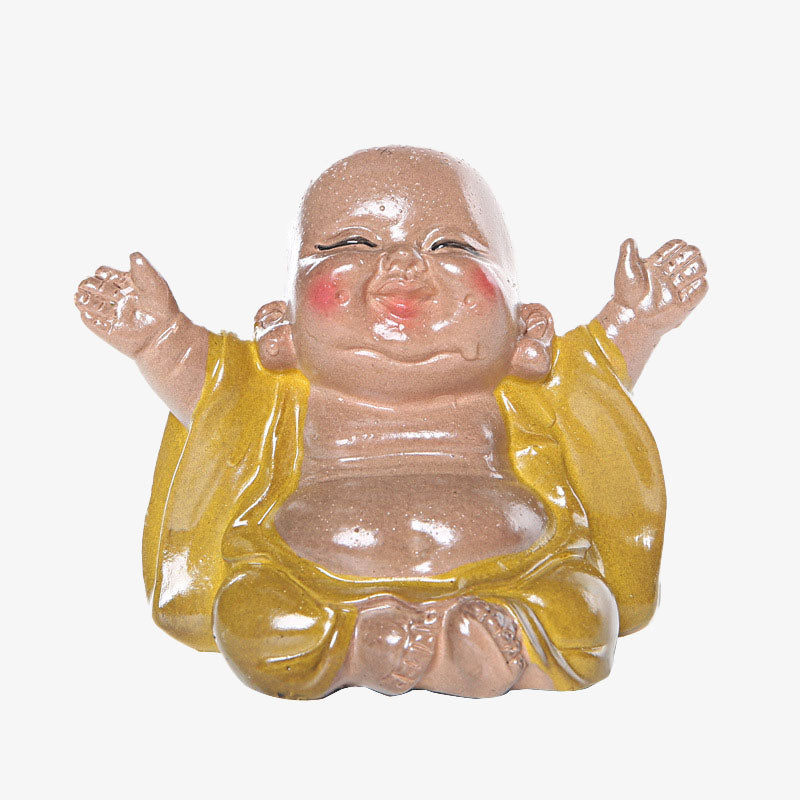 changeantes de couleur Bouddha rieur résine thé animal de compagnie richesse maison figurine décoration