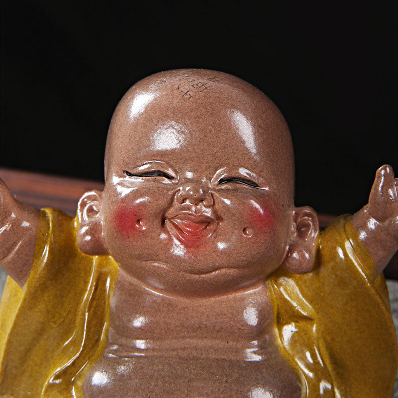 changeantes de couleur Bouddha rieur résine thé animal de compagnie richesse maison figurine décoration