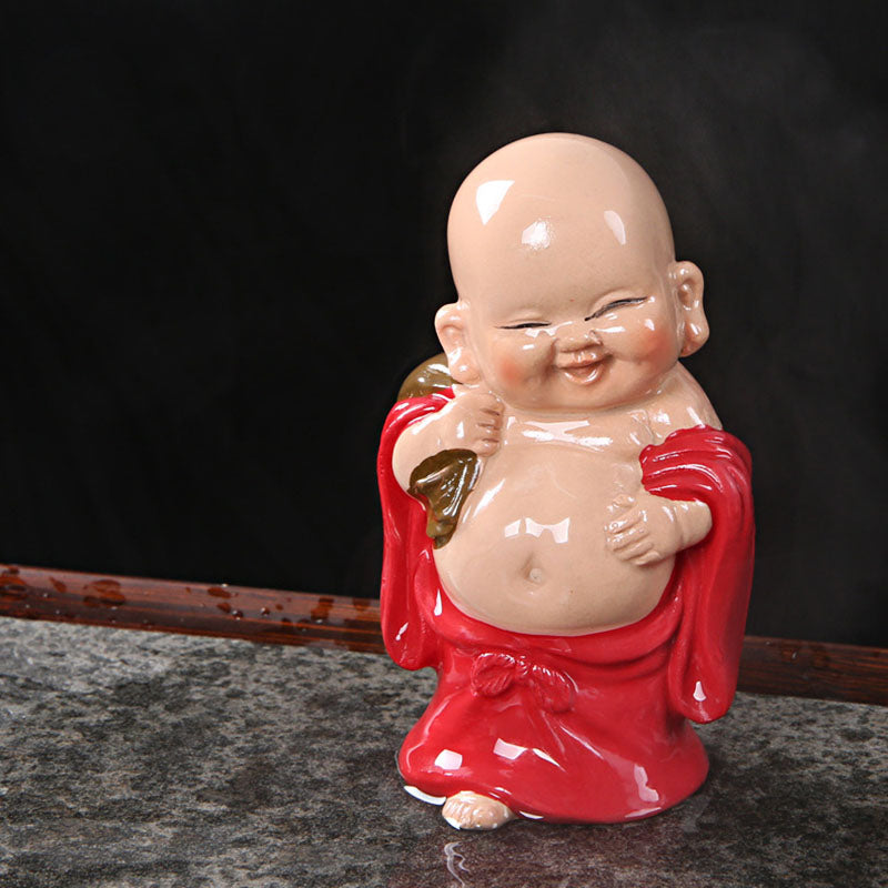 changeantes de couleur Bouddha rieur résine thé animal de compagnie richesse maison figurine décoration
