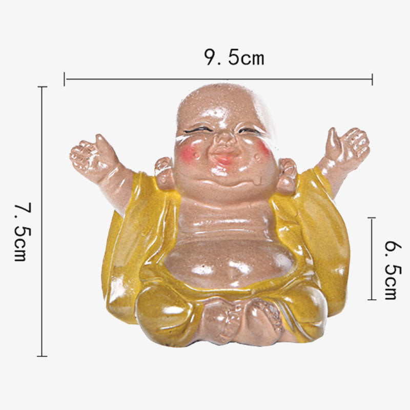 changeantes de couleur Bouddha rieur résine thé animal de compagnie richesse maison figurine décoration