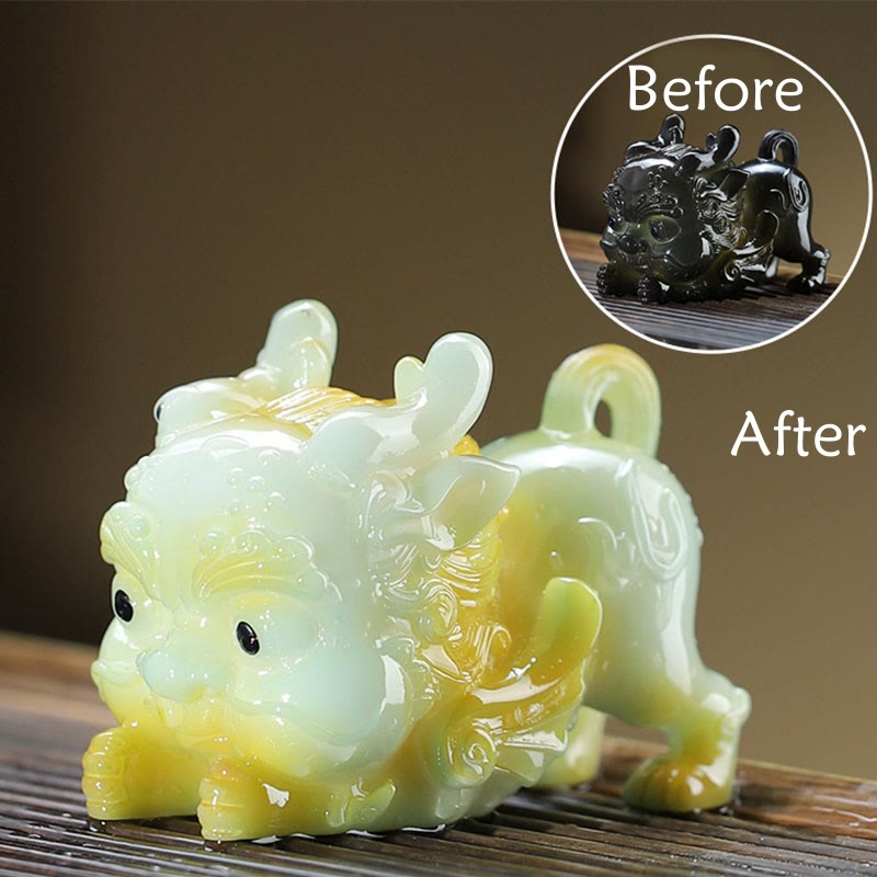 changeantes de couleur petit lingot de PiXiu résine thé animal de compagnie richesse maison figurine décoration