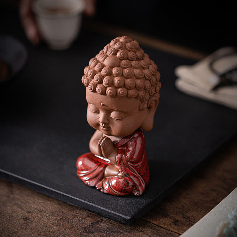 Mini Gautama bouddha Sakyamuni Kwan Yin Avalokitesvara Ksitigarbha sérénité décoration de bureau en céramique