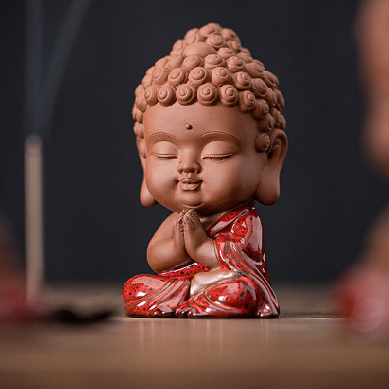 Mini Gautama bouddha Sakyamuni Kwan Yin Avalokitesvara Ksitigarbha sérénité décoration de bureau en céramique