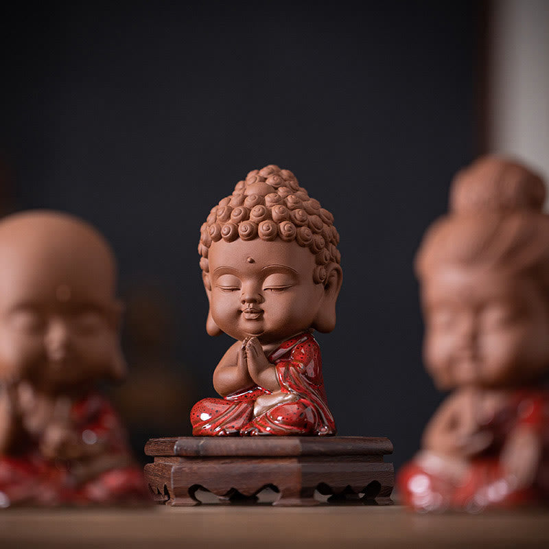 Mini Gautama bouddha Sakyamuni Kwan Yin Avalokitesvara Ksitigarbha sérénité décoration de bureau en céramique