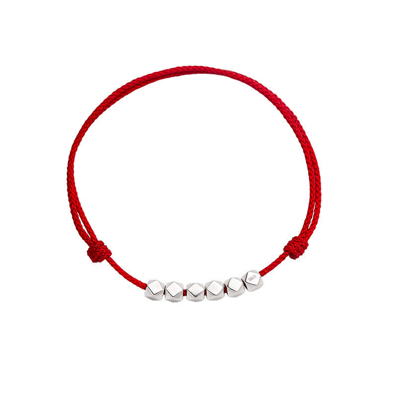Chevillère Spirituelle Argent 925 et Corde Tressée