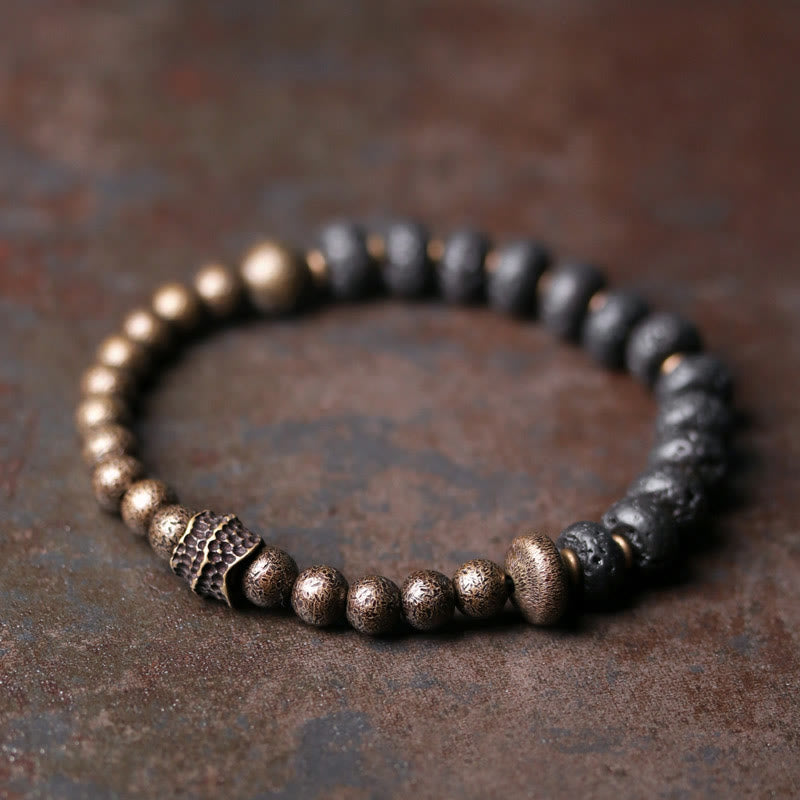 Bracelet Spirituel en Pierre de Lave 8 mm & Cuivre