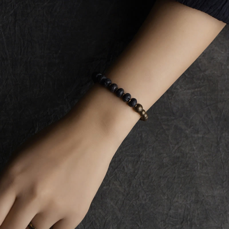 Bracelet Spirituel en Pierre de Lave 8 mm & Cuivre