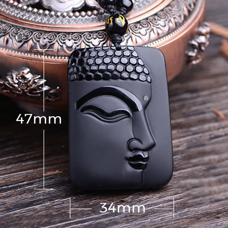 Pendentif Bouddha en Obsidienne Noire Naturelle