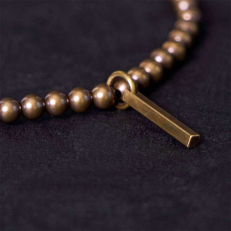 Bracelet Spirituel Self-Care en Perles de Cuivre & Laiton
