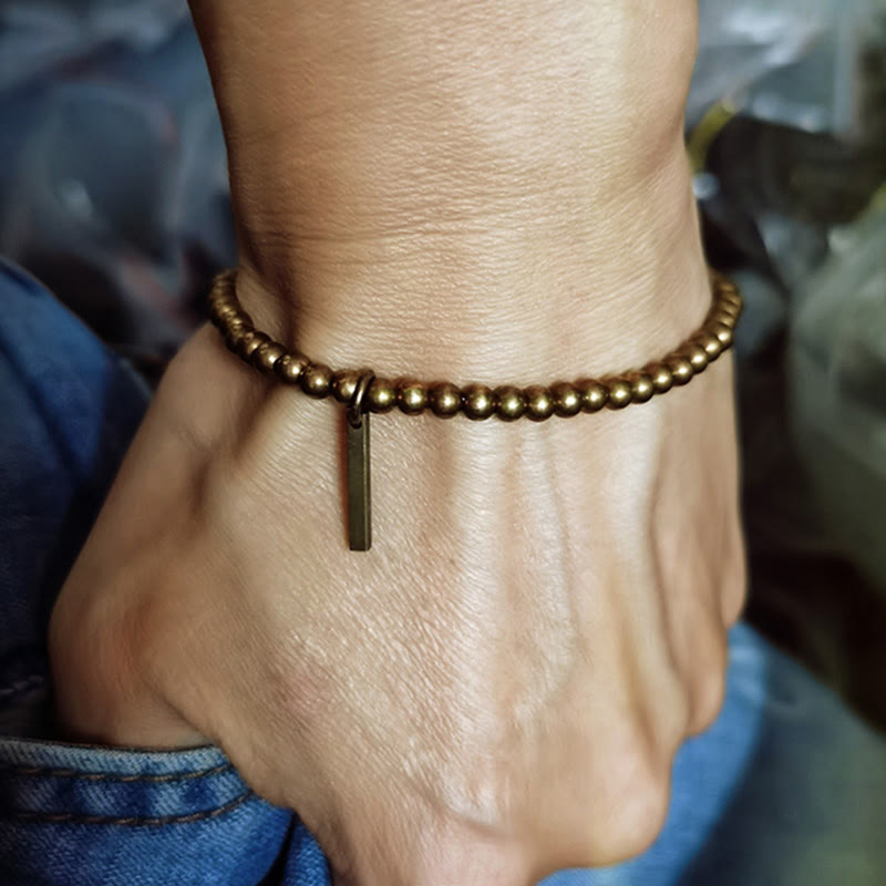 Bracelet Spirituel Self-Care en Perles de Cuivre & Laiton