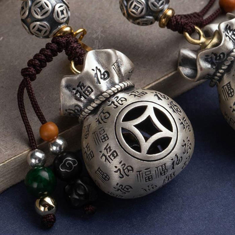 — Porte-clés Sac de Richesse Fu — Talisman Symbolique de Prospérité & Abondance