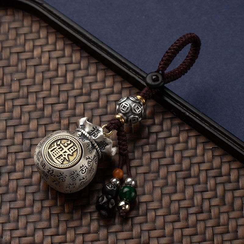 — Porte-clés Sac de Richesse Fu — Talisman Symbolique de Prospérité & Abondance