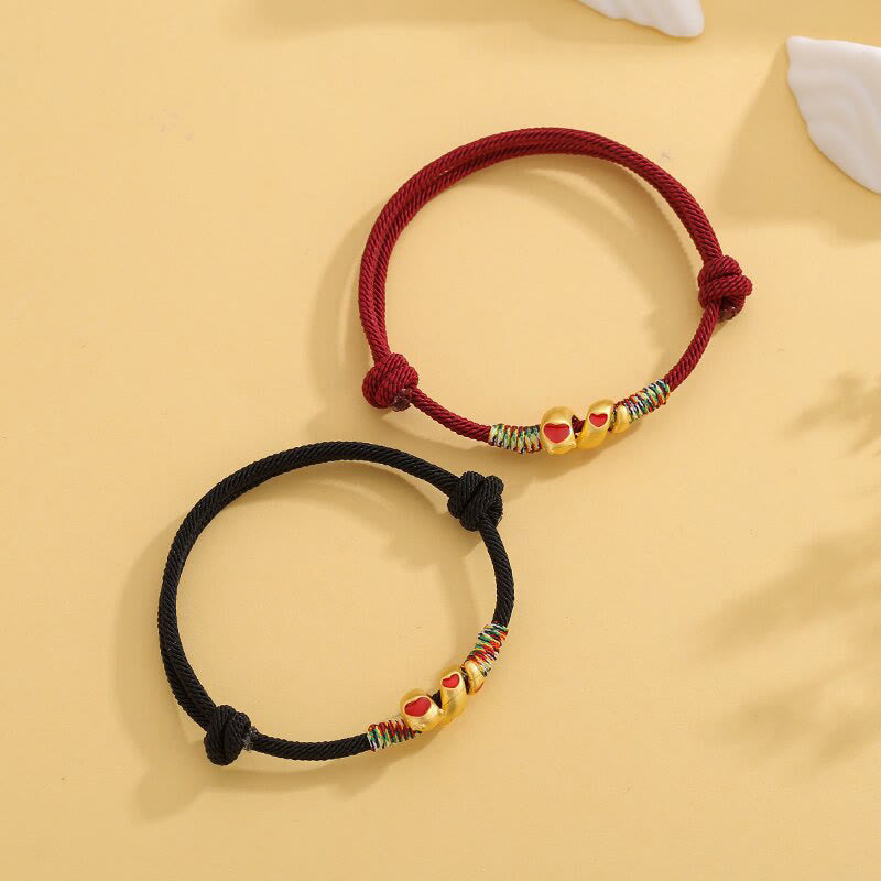 Bracelet de Protection Fil Rouge avec Breloque Serpent en Alliage de Cuivre (Ajustable)