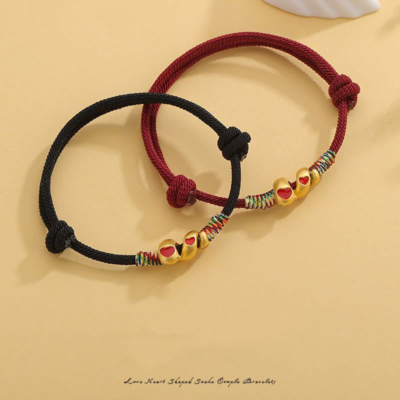 Bracelet de Protection Fil Rouge avec Breloque Serpent en Alliage de Cuivre (Ajustable)