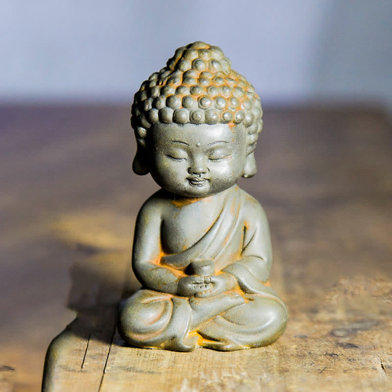 Pierres faites à la main, Ksitigarbha Kwan Yin Guanyin Avalokitesvara Tathagata, poudre de fer rouille, Statue en résine moulée, décoration de la maison
