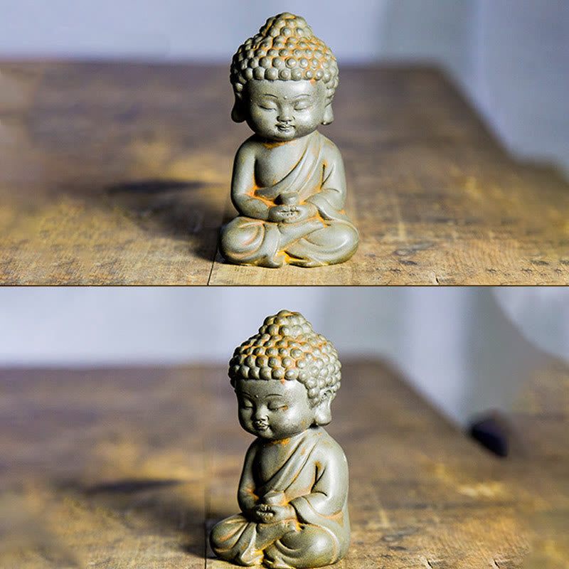 Pierres faites à la main, Ksitigarbha Kwan Yin Guanyin Avalokitesvara Tathagata, poudre de fer rouille, Statue en résine moulée, décoration de la maison