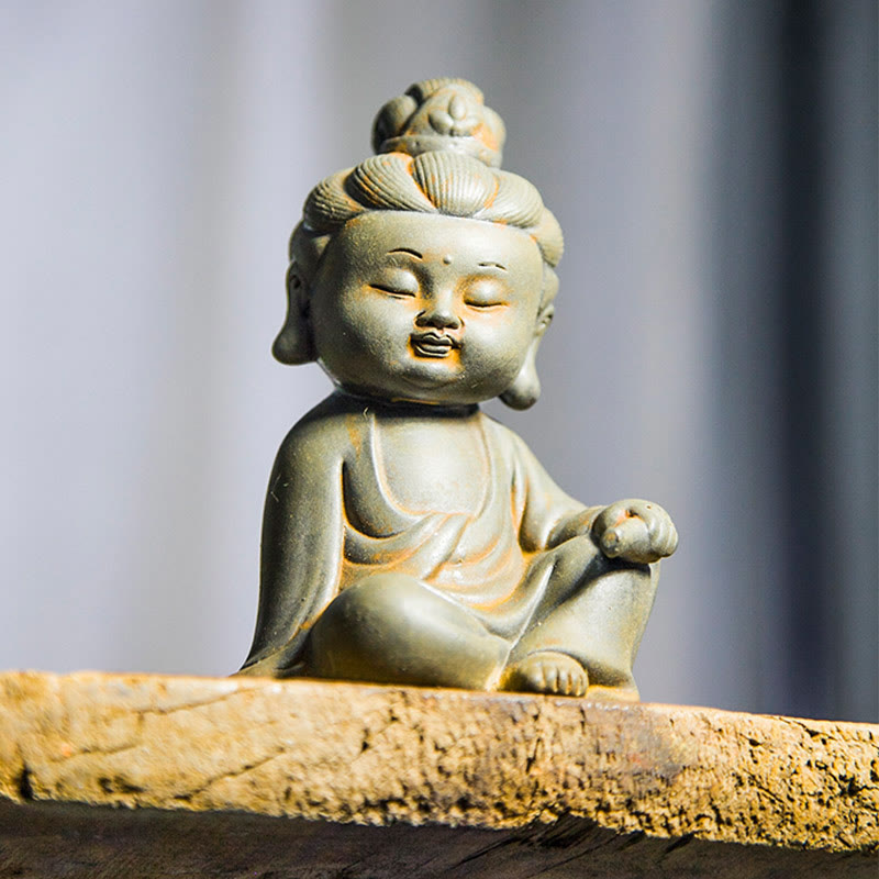 Pierres faites à la main, Ksitigarbha Kwan Yin Guanyin Avalokitesvara Tathagata, poudre de fer rouille, Statue en résine moulée, décoration de la maison