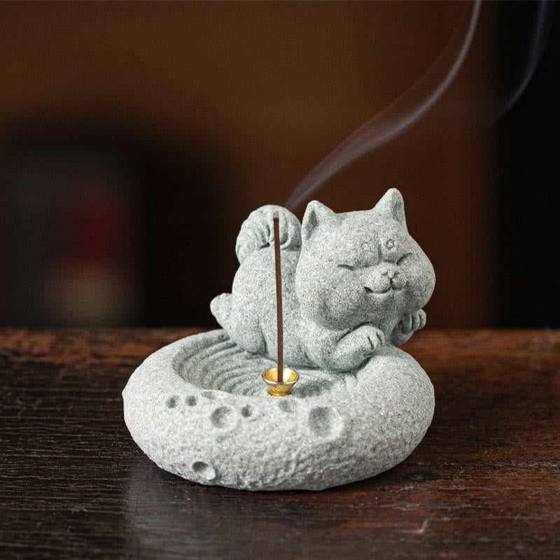 Brûleur d'encens de guérison du zodiaque chinois en Buddha Stones Décoration de bureau