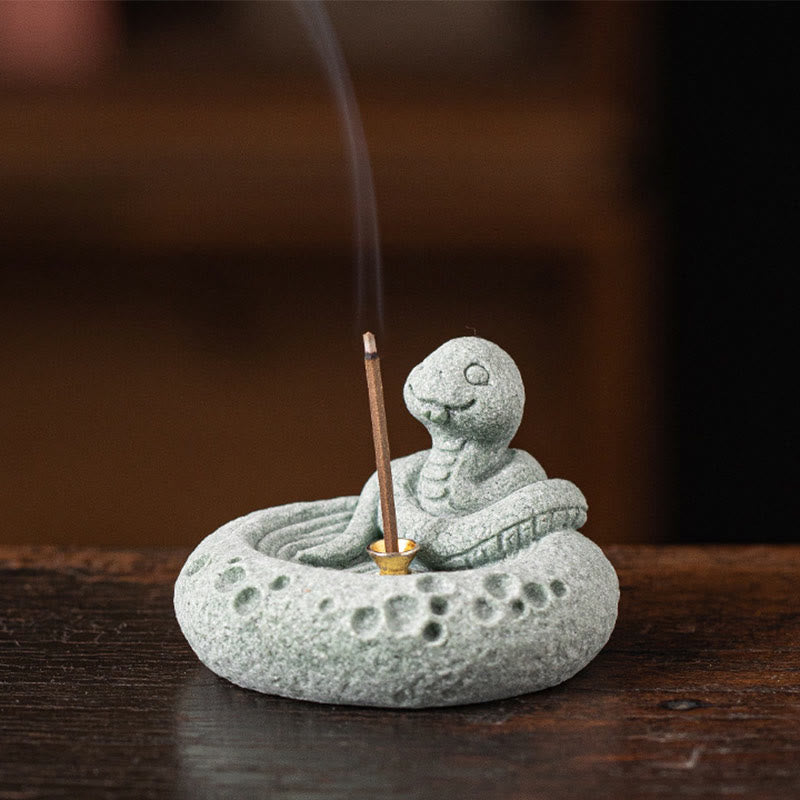 Brûleur d'encens de guérison du zodiaque chinois en Buddha Stones Décoration de bureau