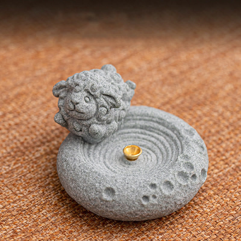 Brûleur d'encens de guérison du zodiaque chinois en Buddha Stones Décoration de bureau